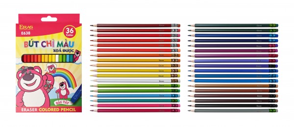 Bút chì 36 màu xoá được E638